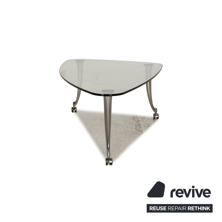Rolf Benz Glas Tisch Silber Couchtisch