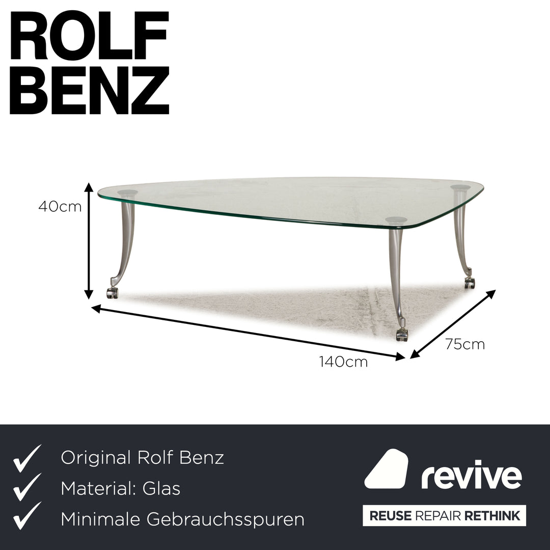 Rolf Benz Glas Tisch Silber Couchtisch