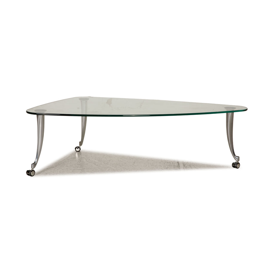 Rolf Benz Glas Tisch Silber Couchtisch