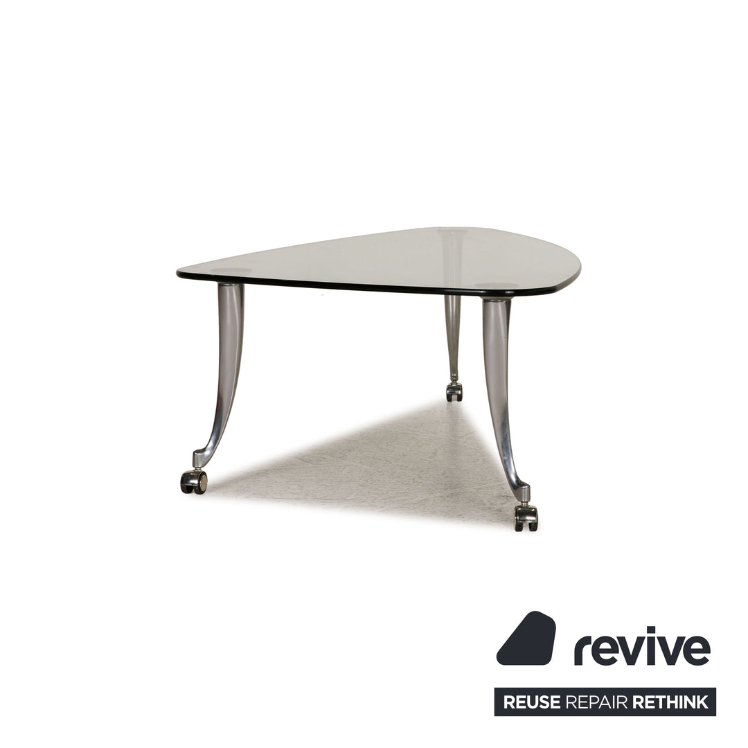 Rolf Benz Glas Tisch Silber Couchtisch
