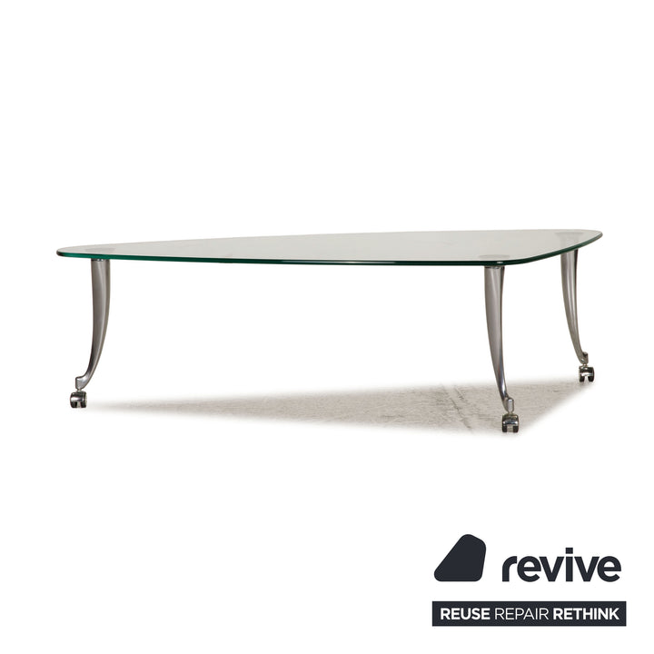 Rolf Benz Glas Tisch Silber Couchtisch