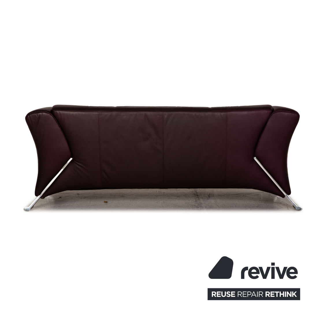 Rolf Benz HSE 322 leather sofa Aubergine two-seater couch