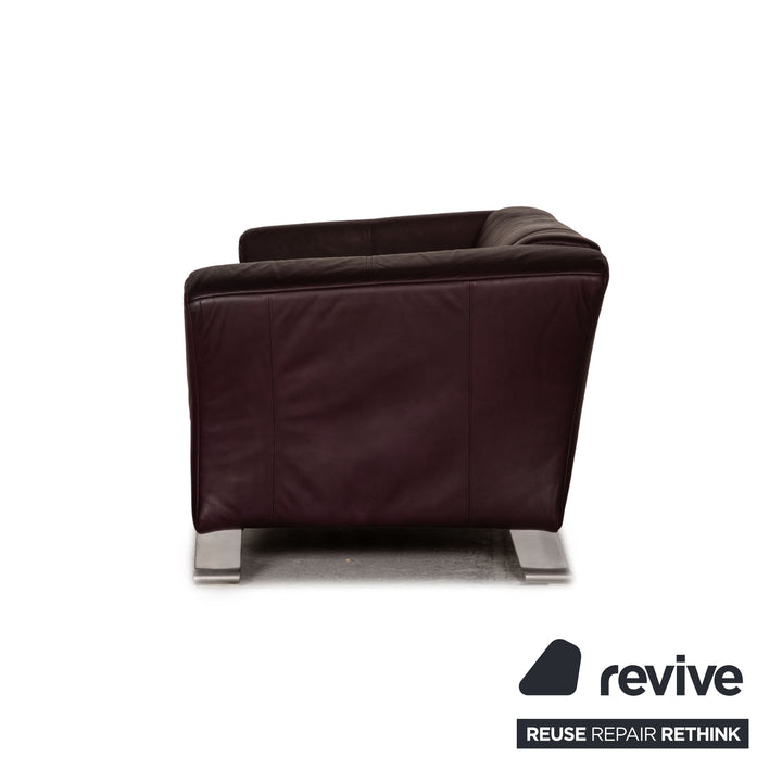 Rolf Benz HSE 322 Leder Sofa Garnitur Aubergine 2xZweisitzer Couch