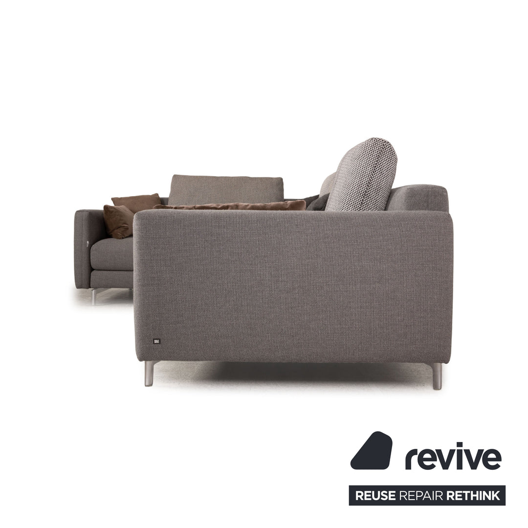Rolf Benz Jola fabric corner sofa gray sofa couch recamier left