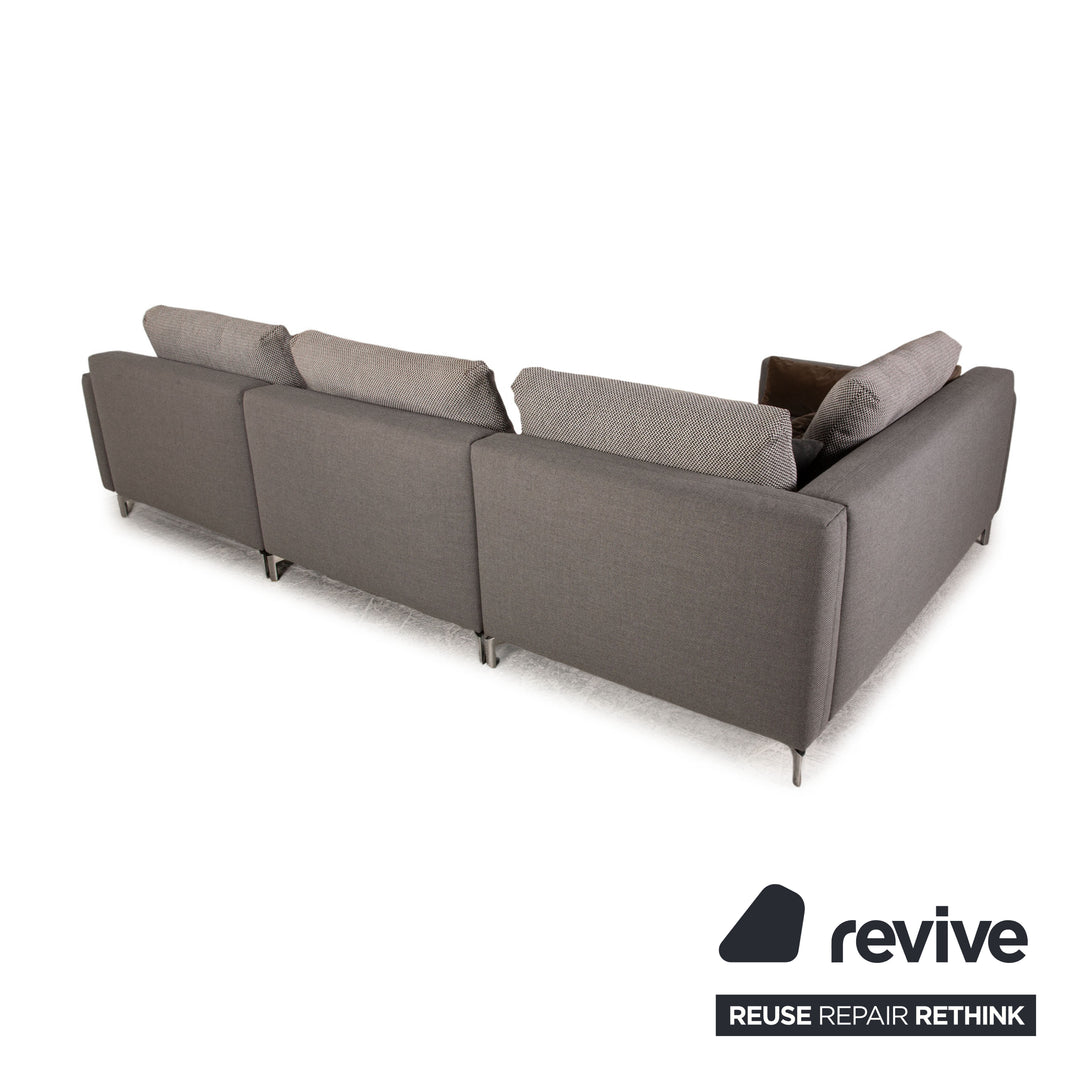 Rolf Benz Jola fabric corner sofa gray sofa couch recamier left