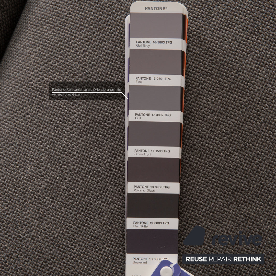 Rolf Benz Jola fabric corner sofa gray sofa couch recamier left