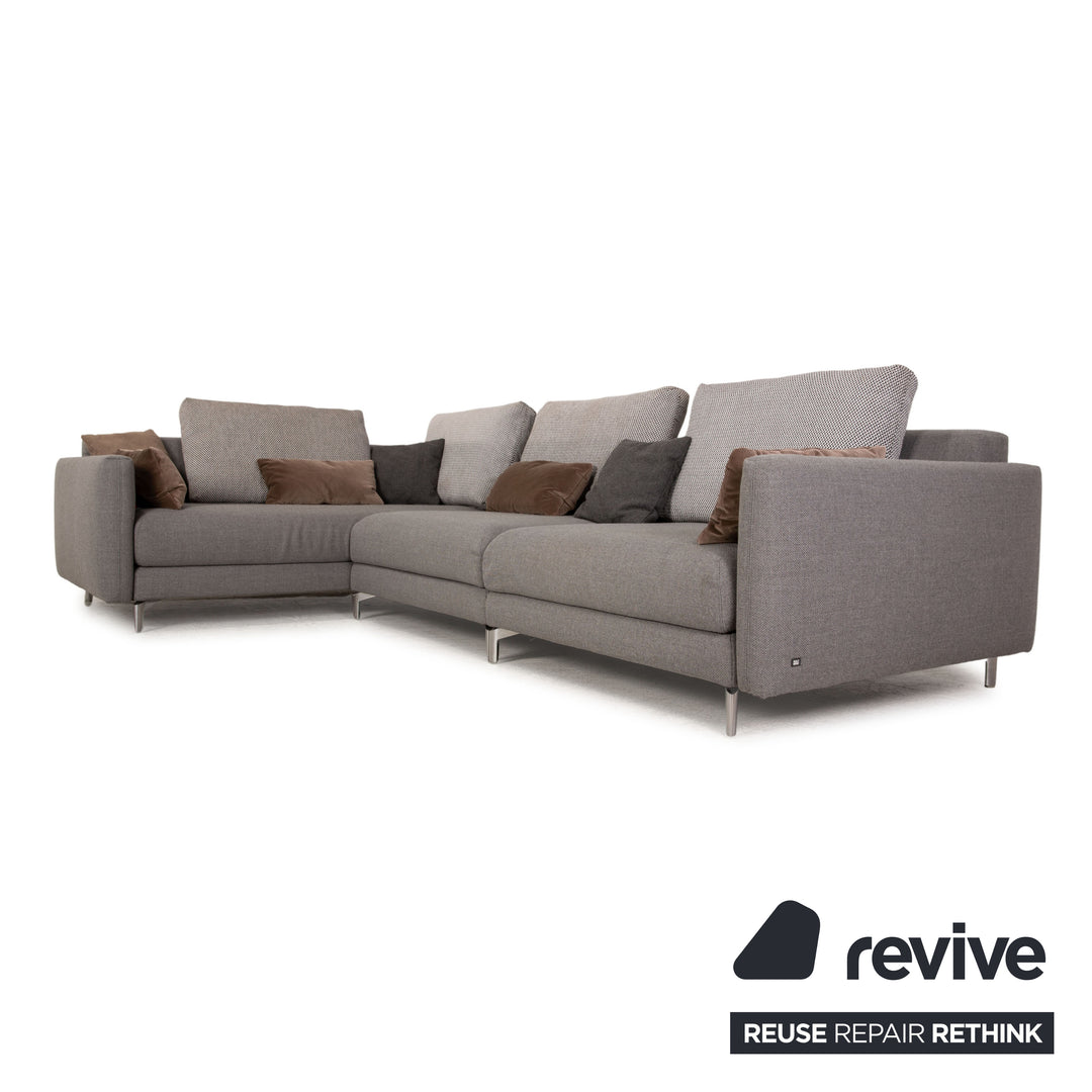 Rolf Benz Jola fabric corner sofa gray sofa couch recamier left