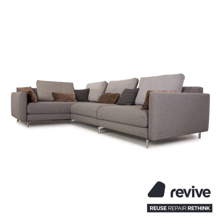 Rolf Benz Jola fabric corner sofa gray sofa couch recamier left