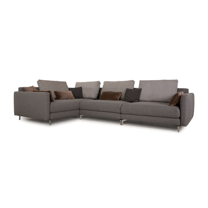 Rolf Benz Jola fabric corner sofa gray sofa couch recamier left
