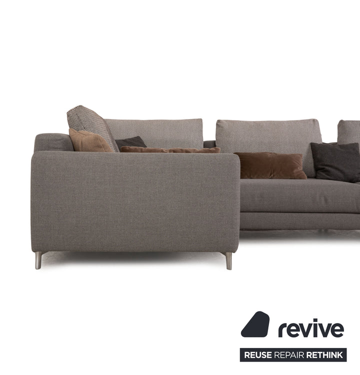 Rolf Benz Jola fabric corner sofa gray sofa couch recamier left