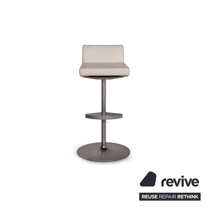 Rolf Benz leather bar stool set white