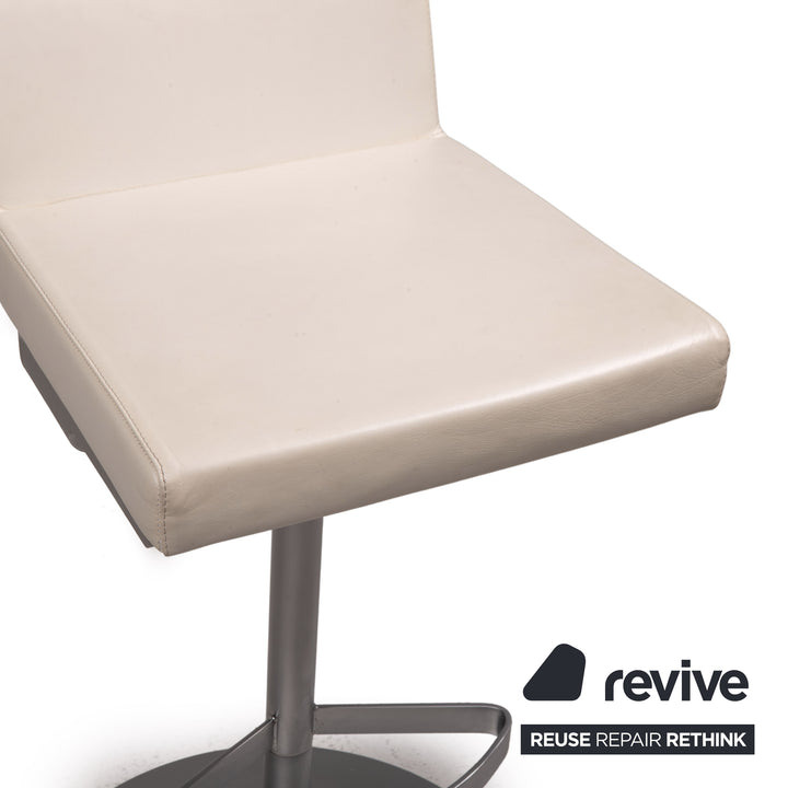 Rolf Benz leather bar stool set white