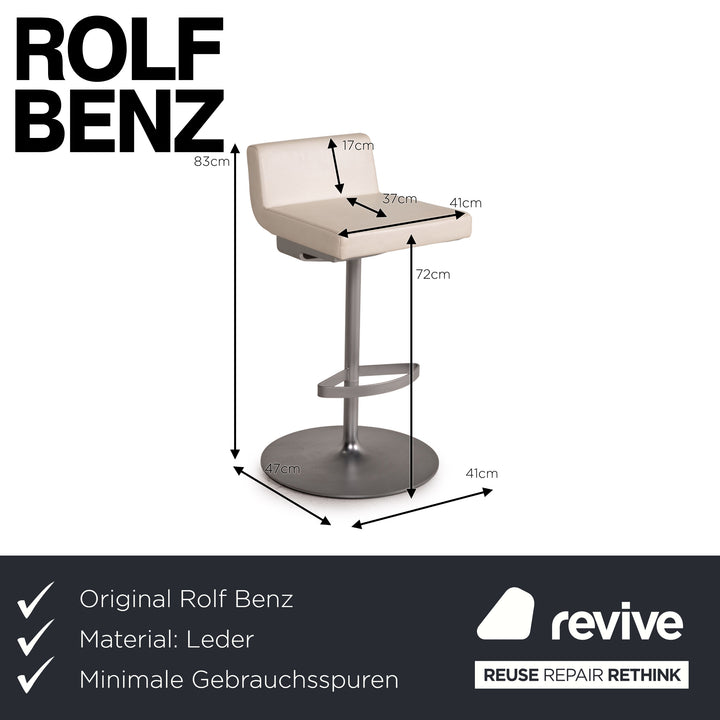 Rolf Benz Leather Bar Stool White Chair