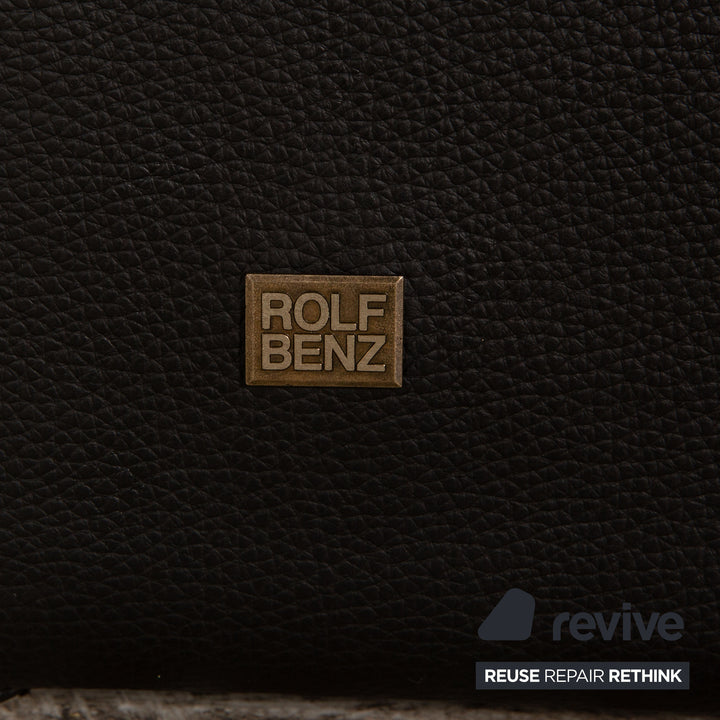 Rolf Benz Leder Dreisitzer Schwarz Sofa Couch