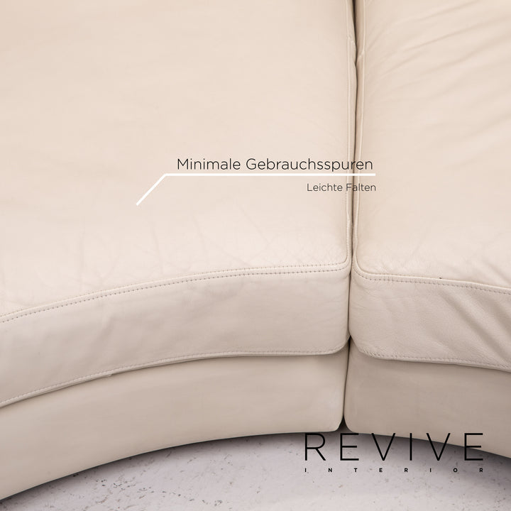Rolf Benz Leder Ecksofa Creme Sofa Couch #14393