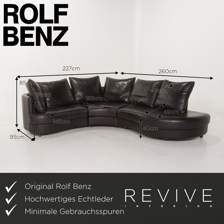 Rolf Benz Leder Ecksofa Schwarz Sofa Couch