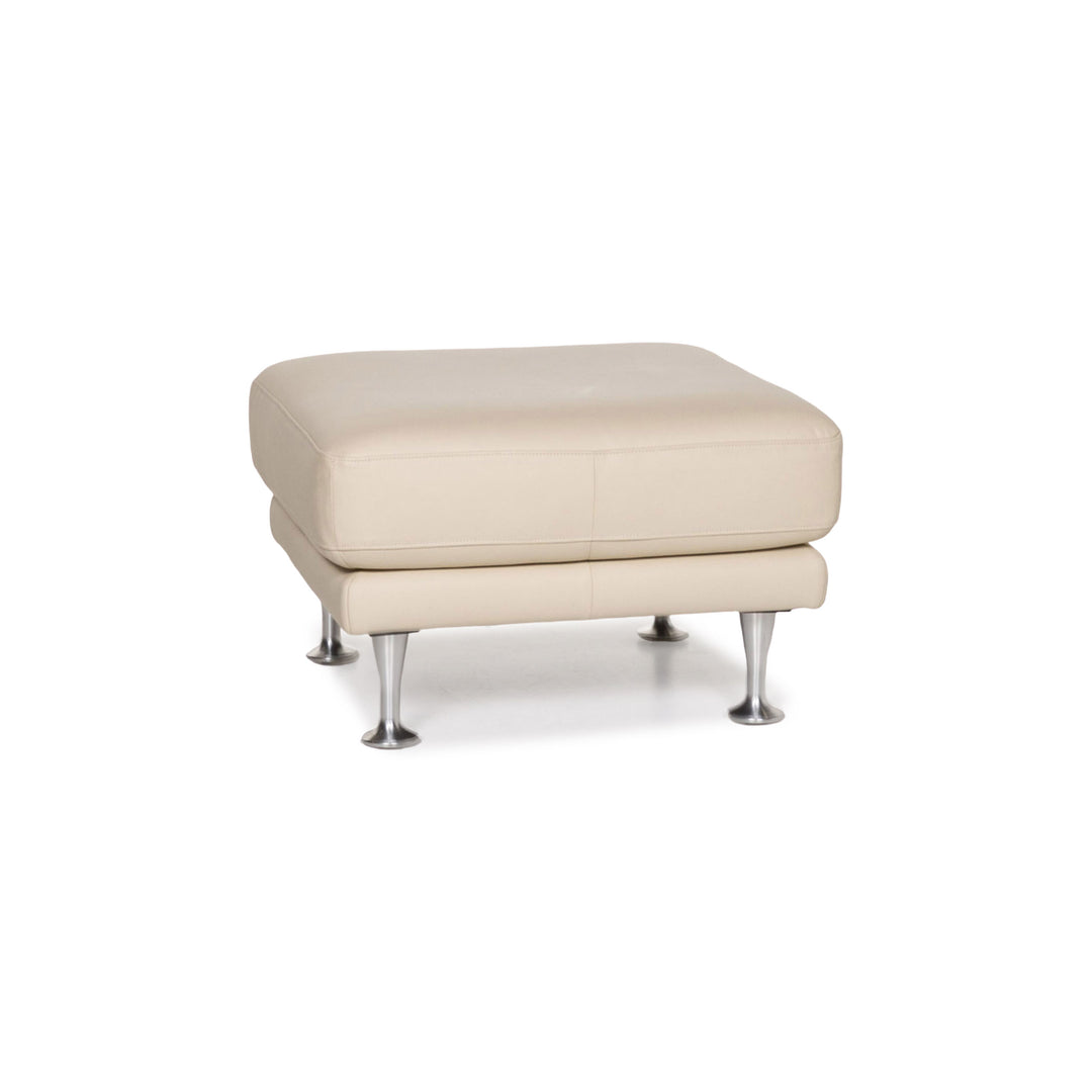 Rolf Benz Leather Stool Cream Ottoman #13211