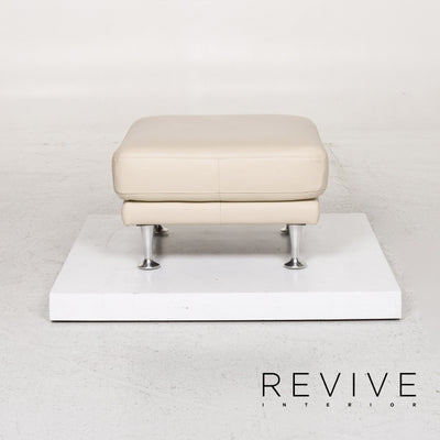 Rolf Benz Leder Hocker Creme Ottoman #13211