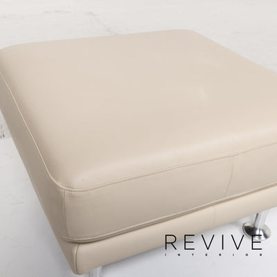 Rolf Benz Leder Hocker Creme Ottoman #13211