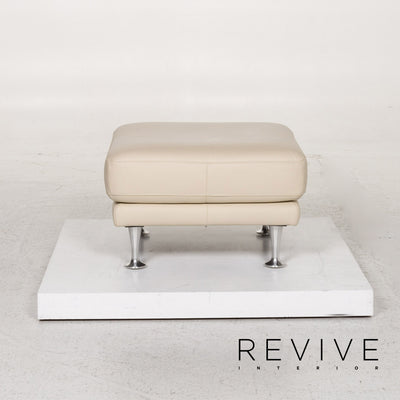 Rolf Benz Leder Hocker Creme Ottoman #13211