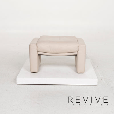 Rolf Benz Leder Hocker Grau #12970