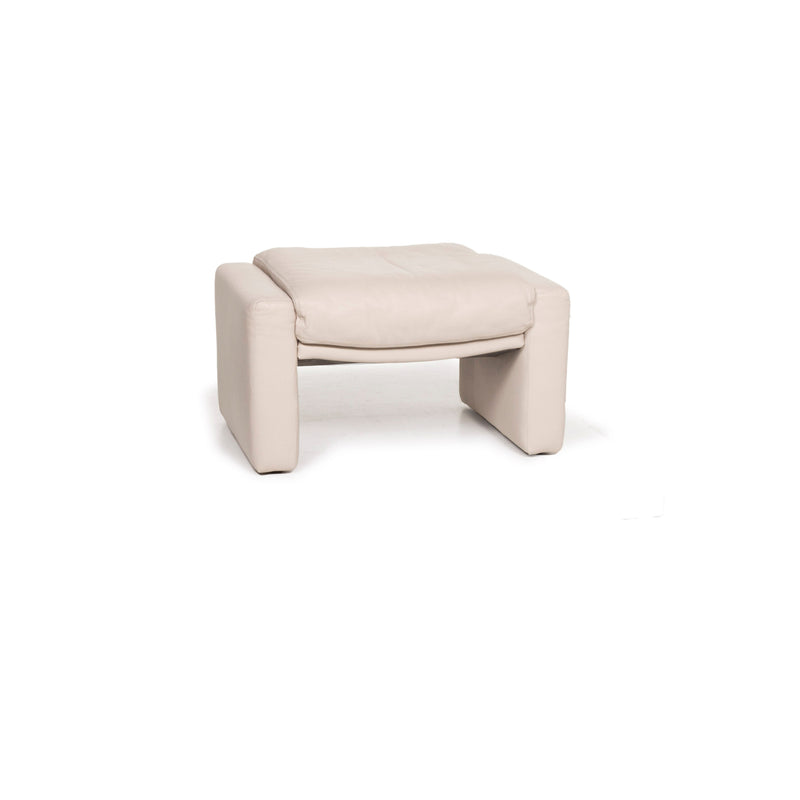 Rolf Benz Leder Hocker Grau 