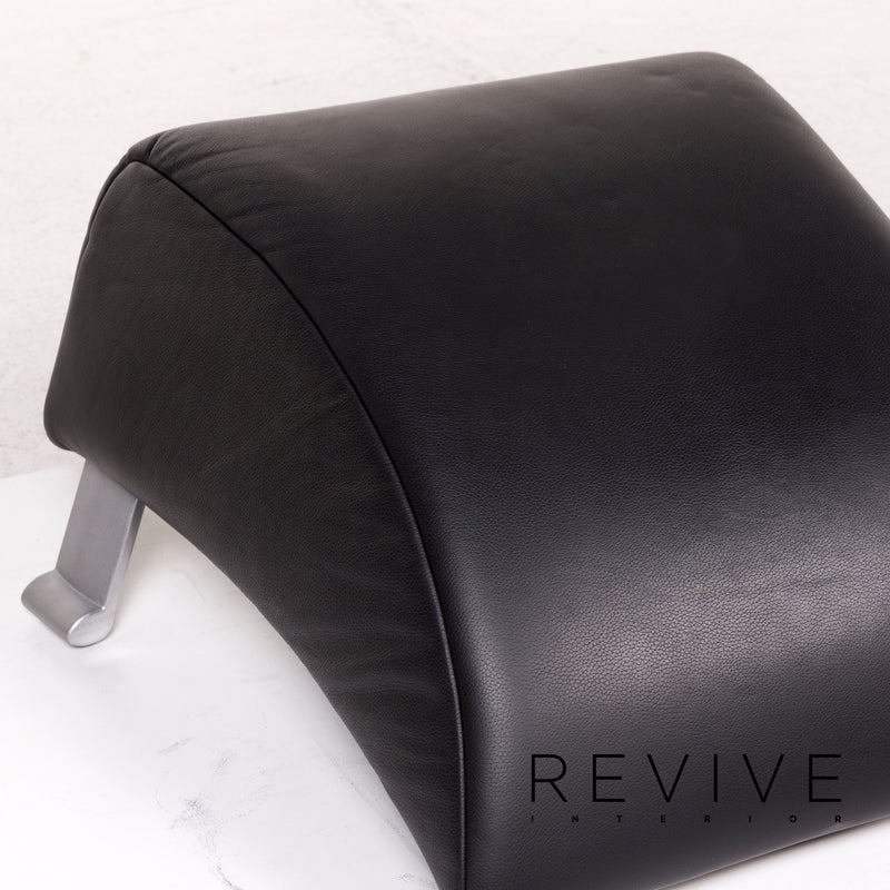 Rolf Benz Leder Hocker Schwarz 