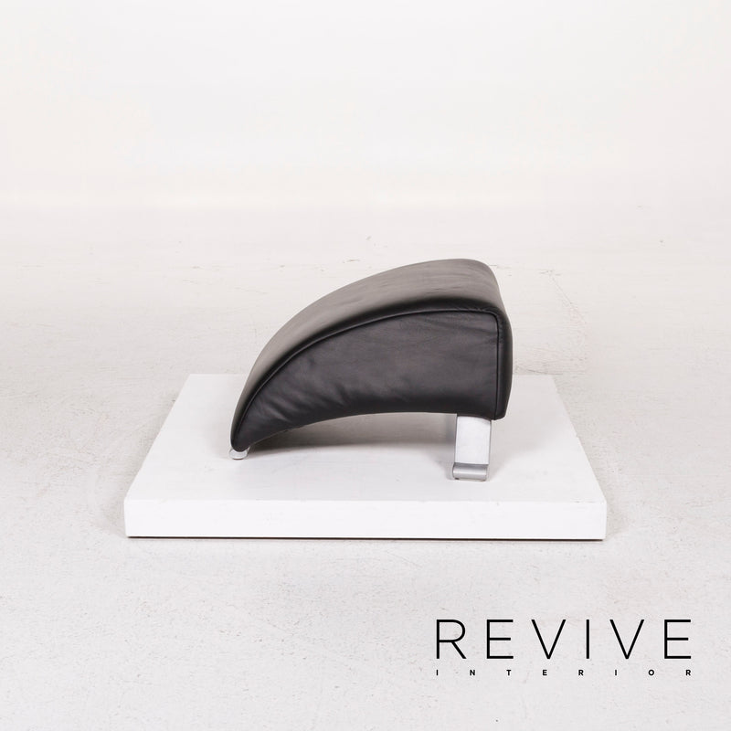 Rolf Benz Leder Hocker Schwarz 