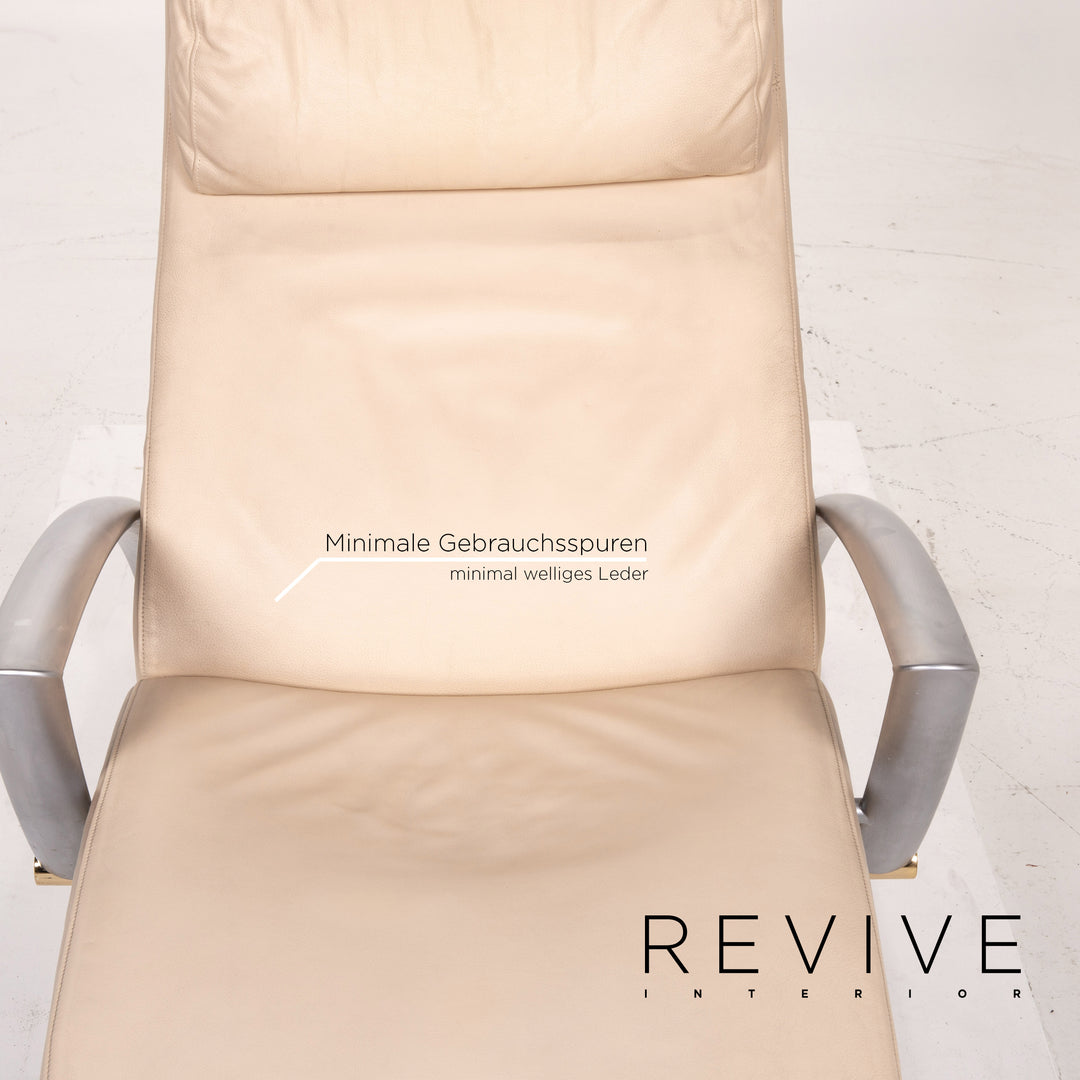 Rolf Benz 2600 Leather Lounger Cream #13896