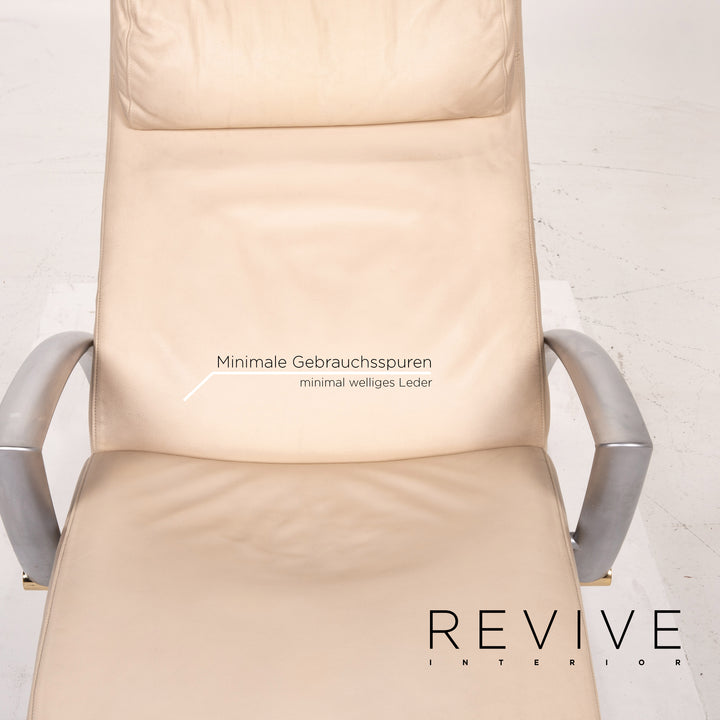 Rolf Benz 2600 Leather Lounger Cream #13896