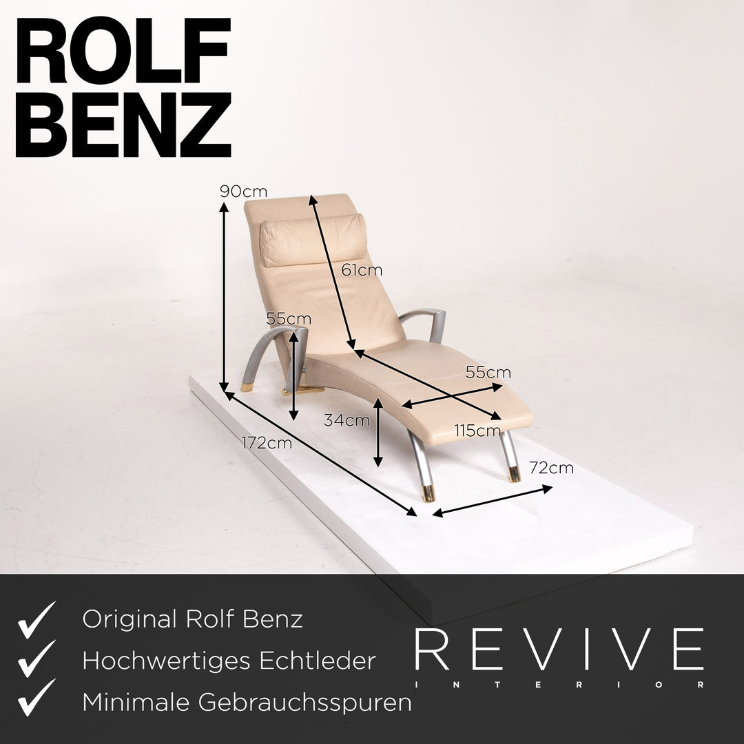 Rolf Benz 2600 Leather Lounger Cream #13896