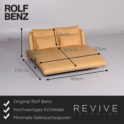 Rolf Benz Leder Liege Gelb Relax Daybed #11044