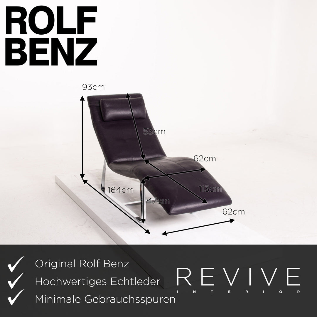 Rolf Benz Leder Liege Violett Relaxliege #14453