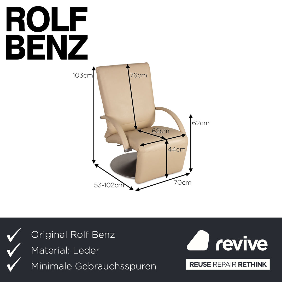 Rolf Benz Leder Sessel Beige Funktion Relaxfunktion