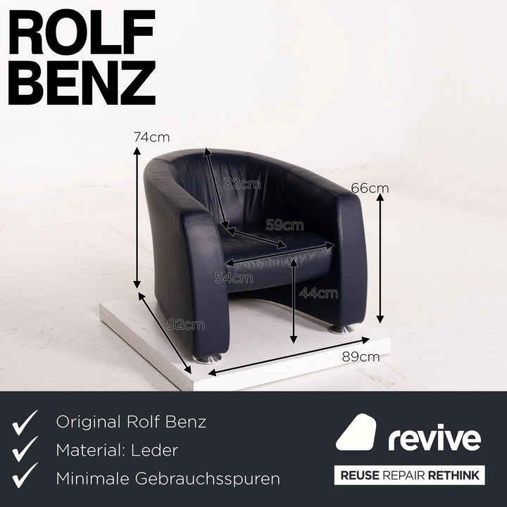 Rolf Benz Leder Sessel Blau