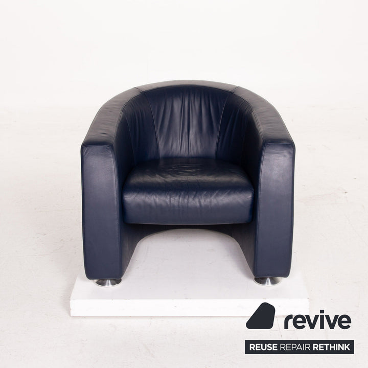 Rolf Benz leather armchair blue