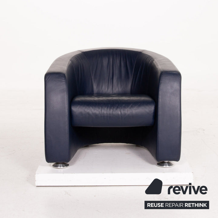 Rolf Benz leather armchair blue