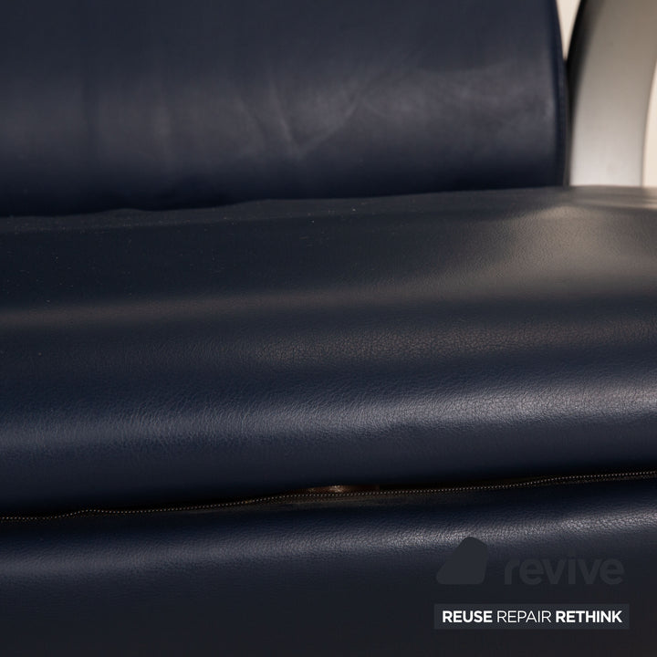 Rolf Benz Leder Sessel Blau manuelle Funktion Relaxfunktion