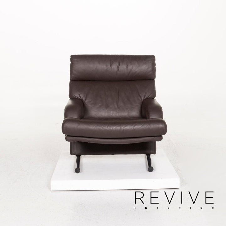 Rolf Benz Leather Armchair Brown Dark brown club chair #12625