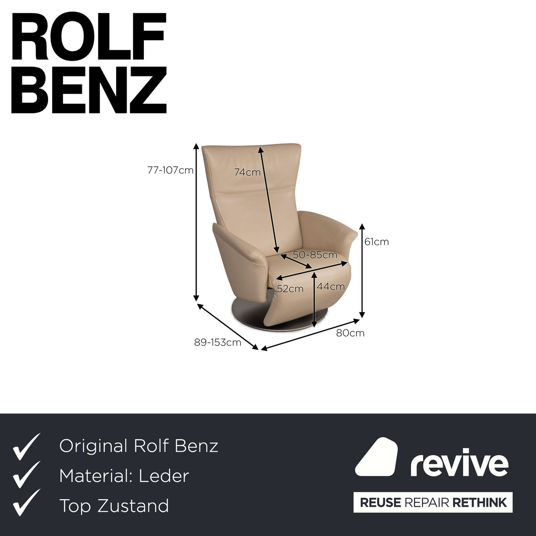 Rolf Benz Leder Sessel Creme Funktion Relaxfunktion
