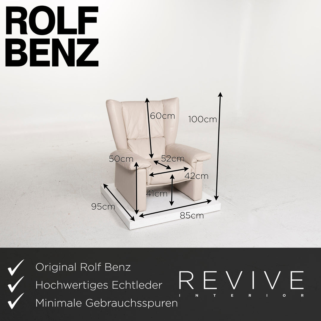 Rolf Benz Leder Sessel Grau #12969