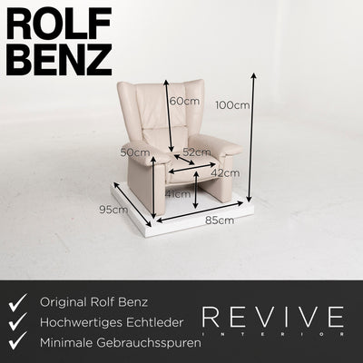 Rolf Benz Leder Sessel Garnitur Grau Hocker #13156