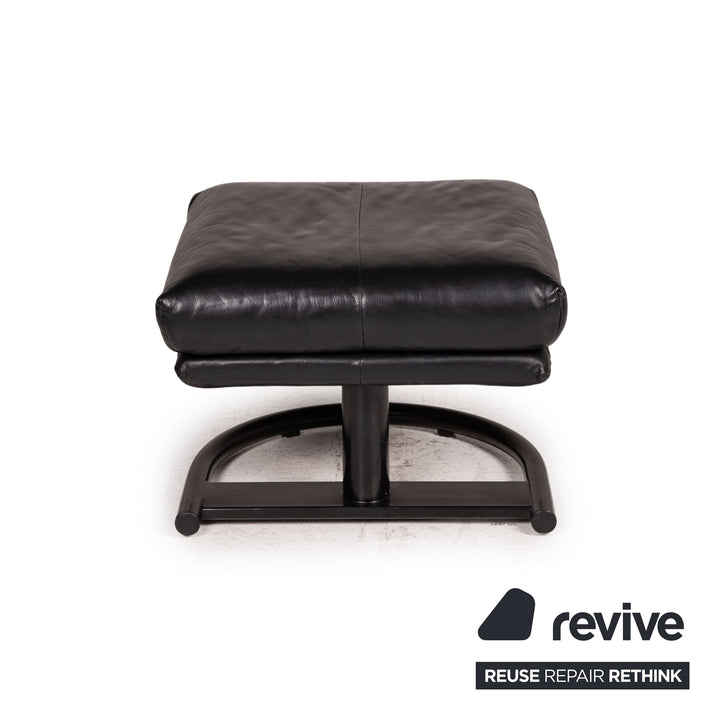 Rolf Benz Leder Sessel inkl Hocker Schwarz Outlet