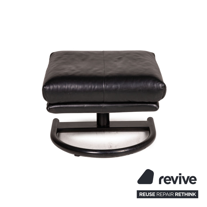 Rolf Benz Leder Sessel inkl Hocker Schwarz Outlet