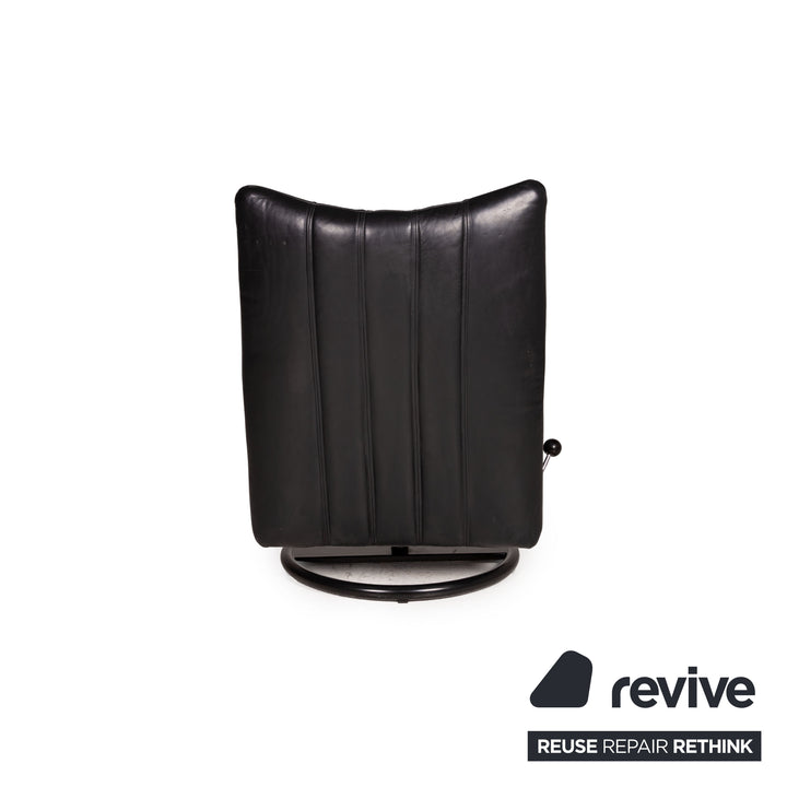 Rolf Benz Leder Sessel inkl Hocker Schwarz Outlet