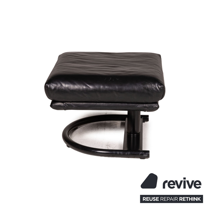 Rolf Benz Leder Sessel inkl Hocker Schwarz Outlet
