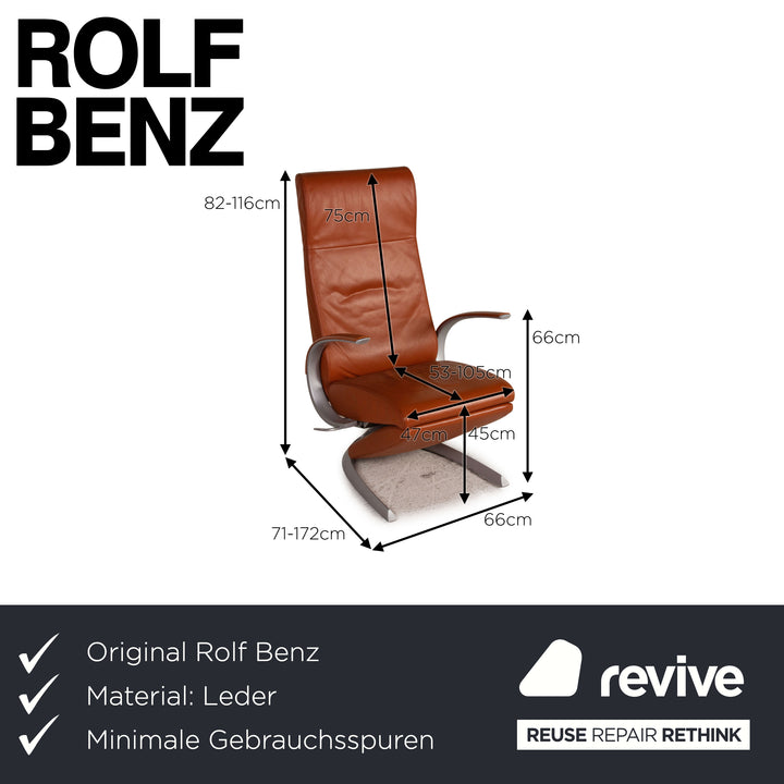 Rolf Benz Leder Sessel Orange Funktion Relaxfunktion