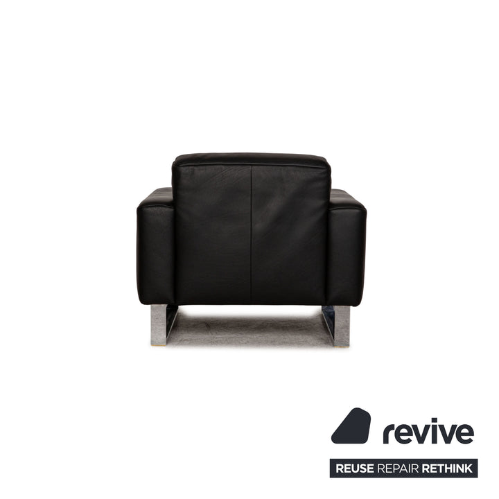 Rolf Benz leather armchair black