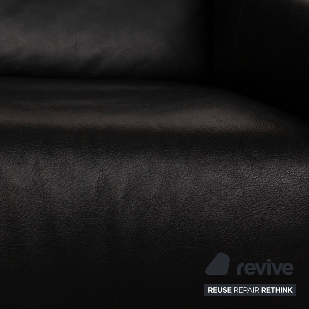 Rolf Benz leather armchair black