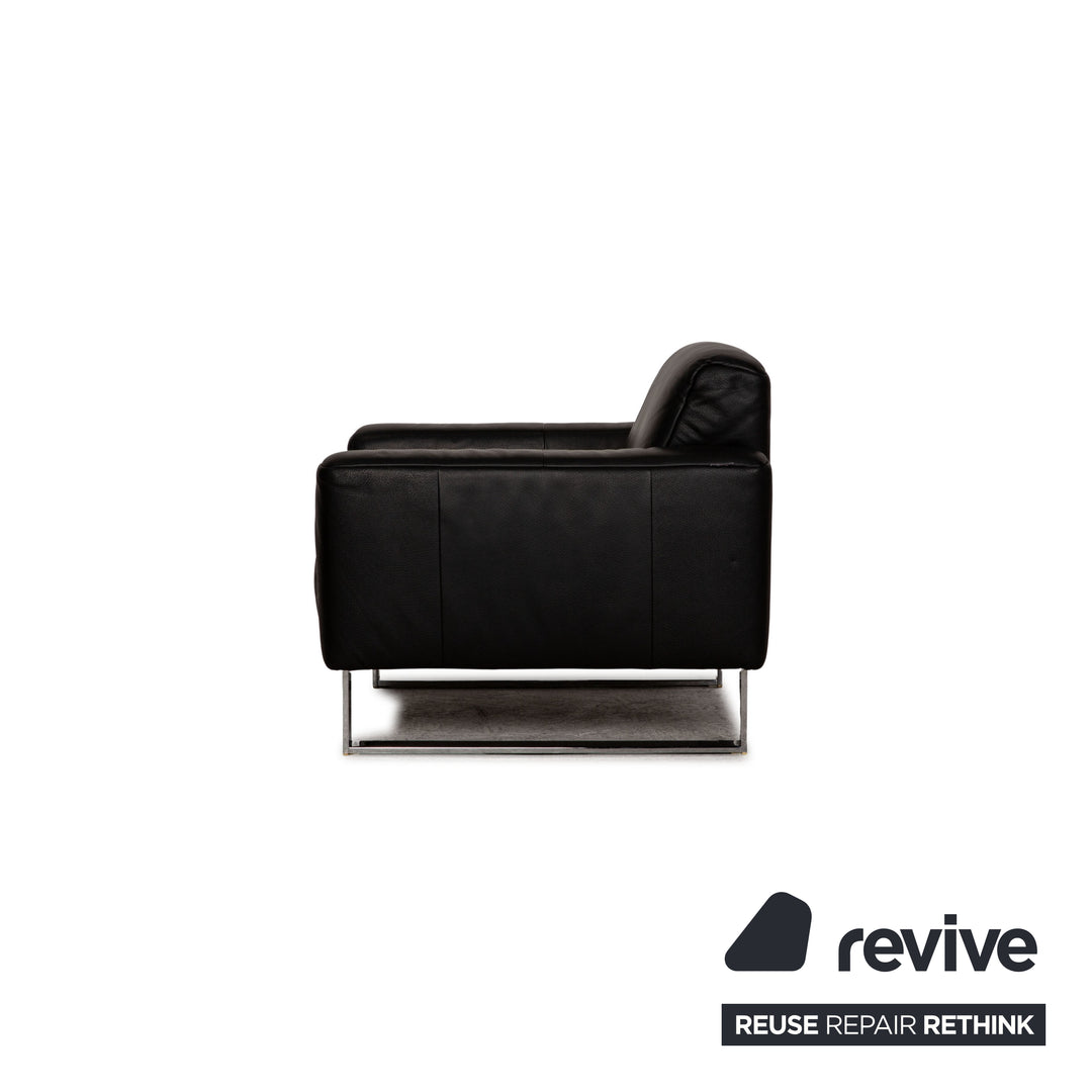 Rolf Benz leather armchair black